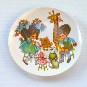 Vintage Melamine Childrens Plate Teddy Bear